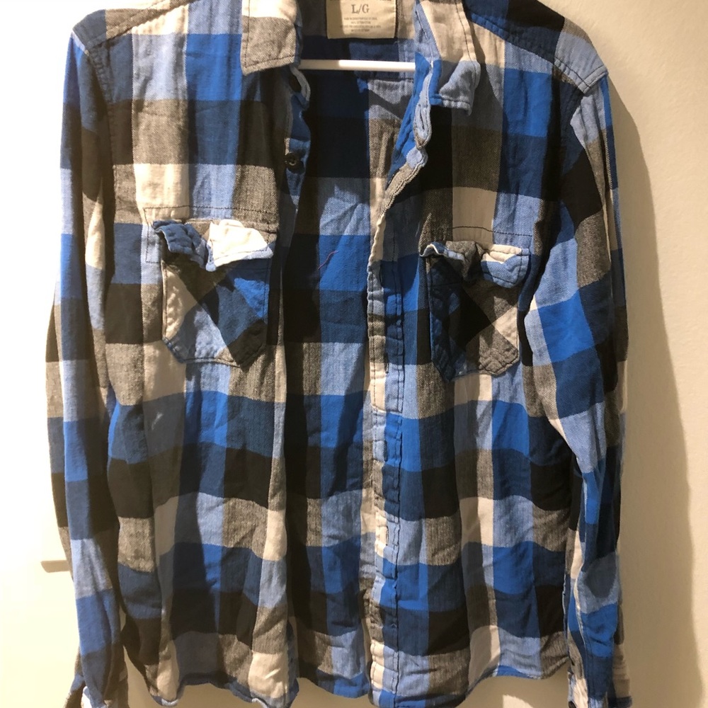 Blue and black flannel